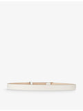 Jimmy Choo leather belt with logo-engraved buckle, imported from the UK