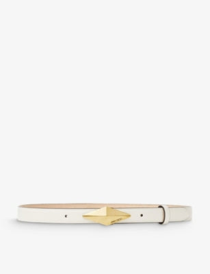 Jimmy Choo Diamond Logo-Engraved Leather Belt