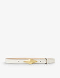 Jimmy Choo Diamond Logo-Engraved Leather Belt