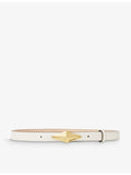 Jimmy Choo leather belt with logo-engraved buckle, imported from the UK