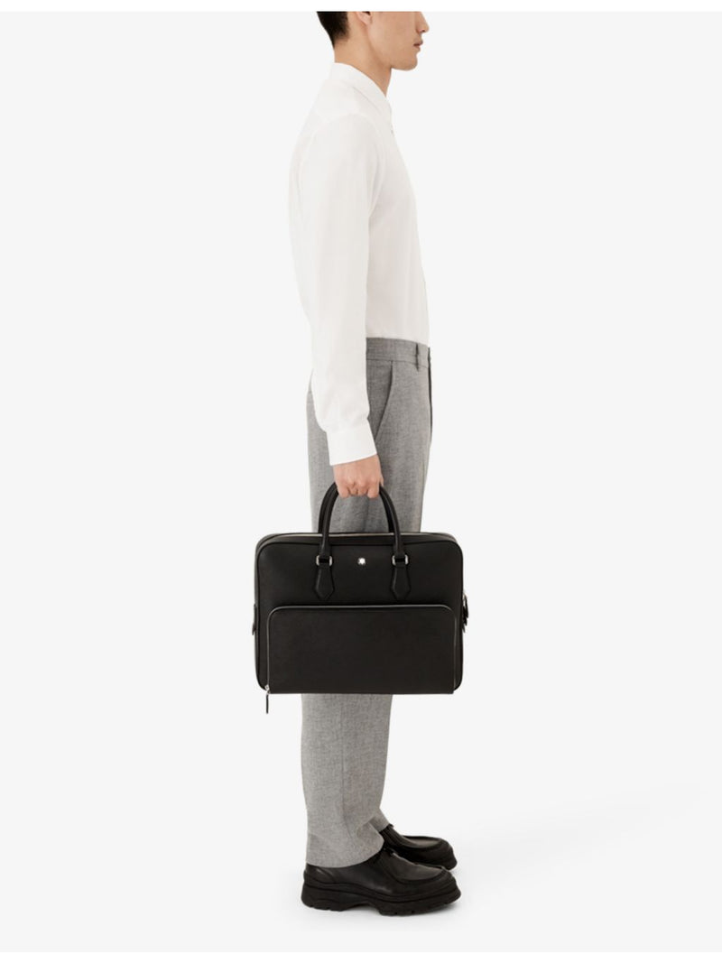 Montblanc logo-embellished leather document case, imported from the UK