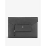 Montblanc grained-leather pouch with silver-tone hardware, imported from the UK