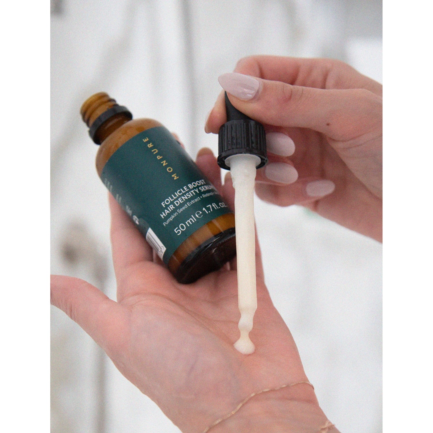 Monpure Follicle Boost hair density serum 50ml, imported from the UK