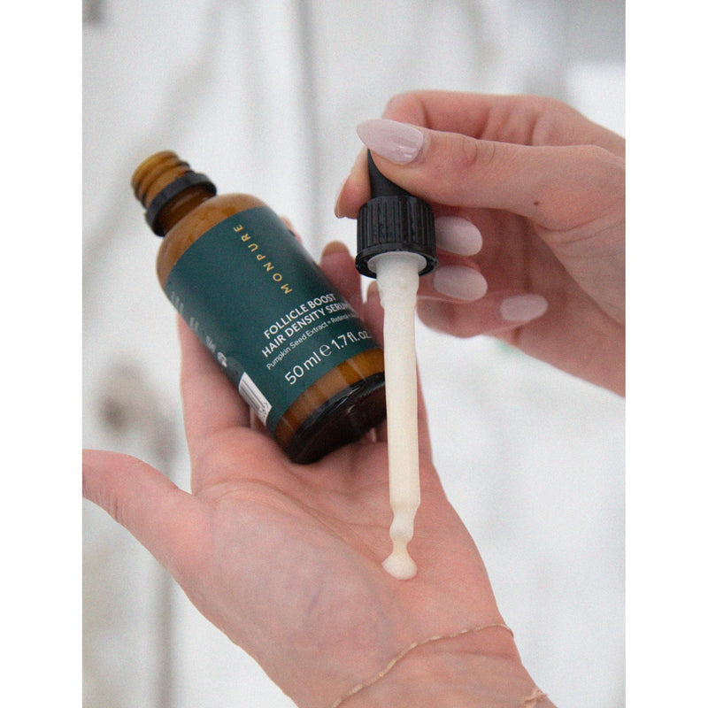 Monpure Follicle Boost hair density serum 50ml, imported from the UK
