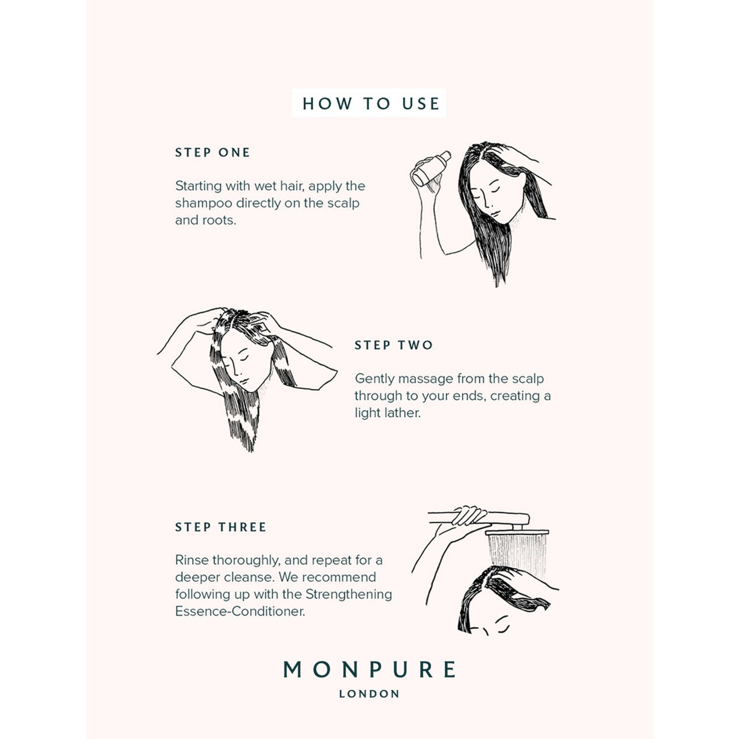 MONPURE silk protein strengthening shampoo 250ml (British brand)