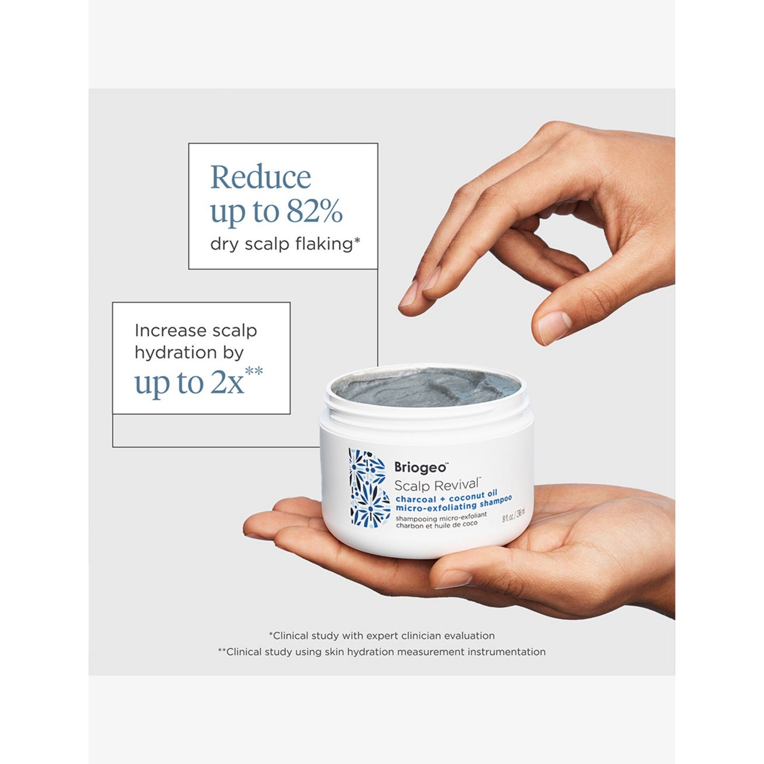 Briogeo Scalp Revival micro-exfoliating shampoo 236ml, imported from the UK