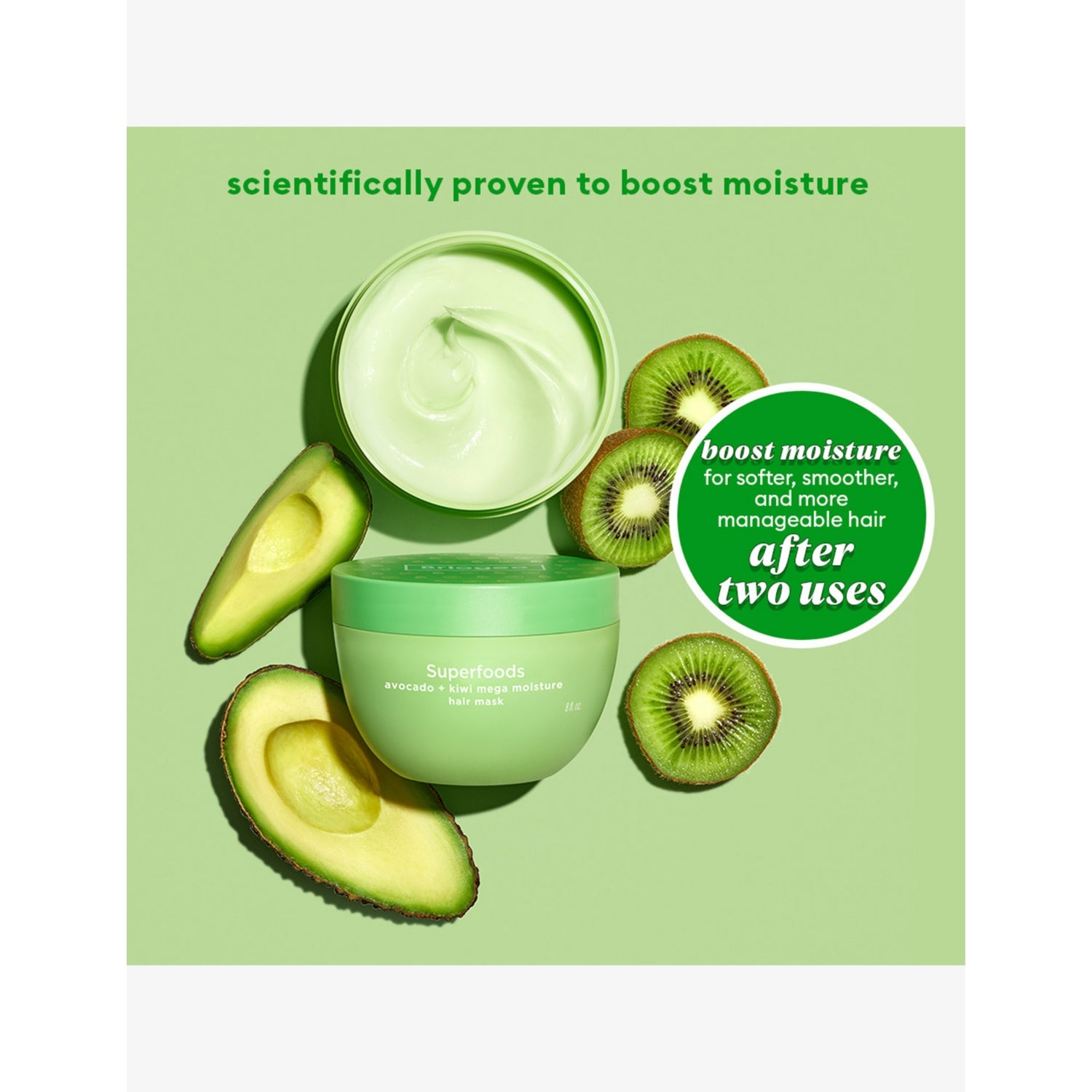 Briogeo hair mask avocado and kiwi 240ml, imported from the UK