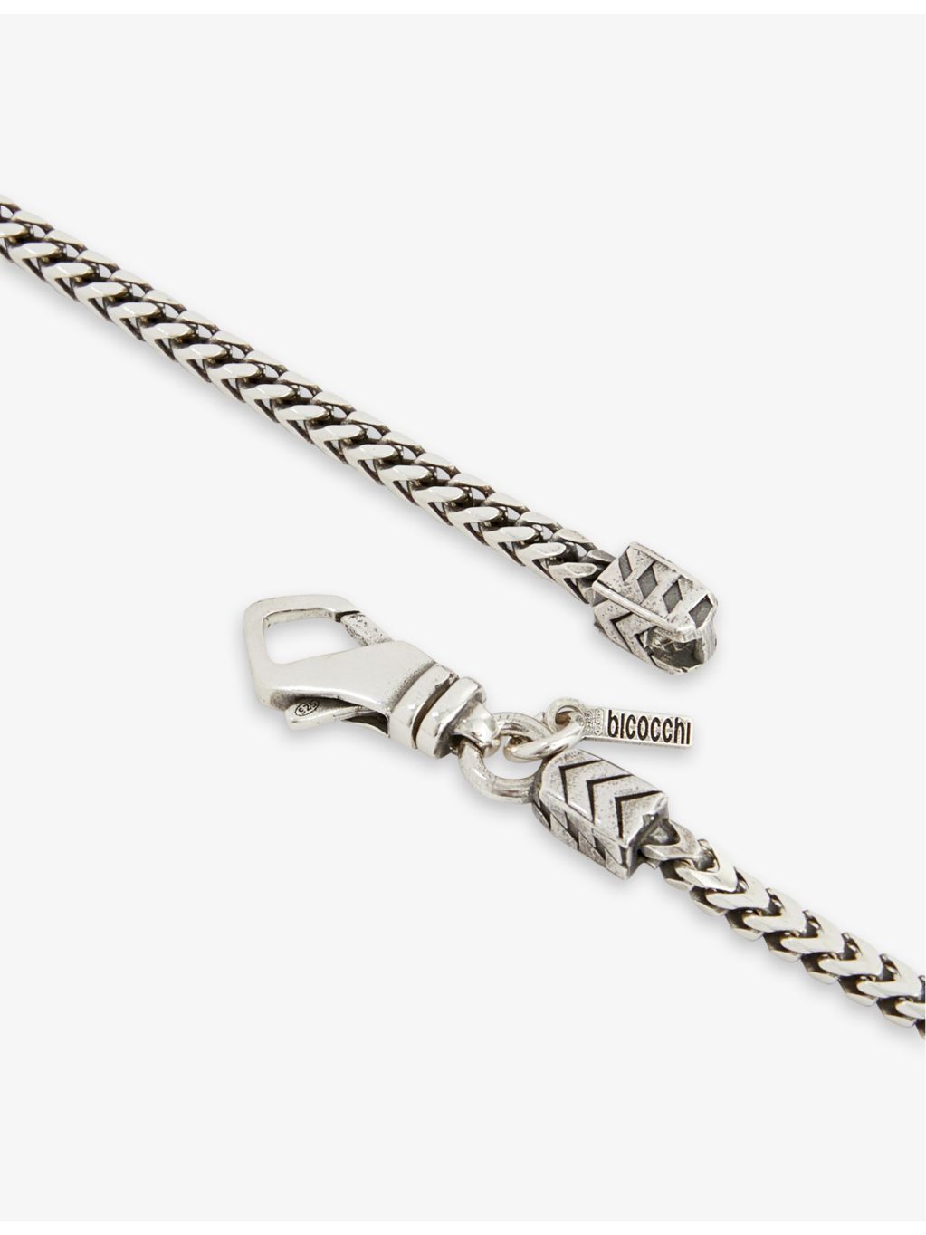 Emanuele Bicocchi sterling silver fargo chain necklace 50cm, UK version