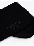 FALKE cotton-blend crew socks with ribbed edge, imported from the UK