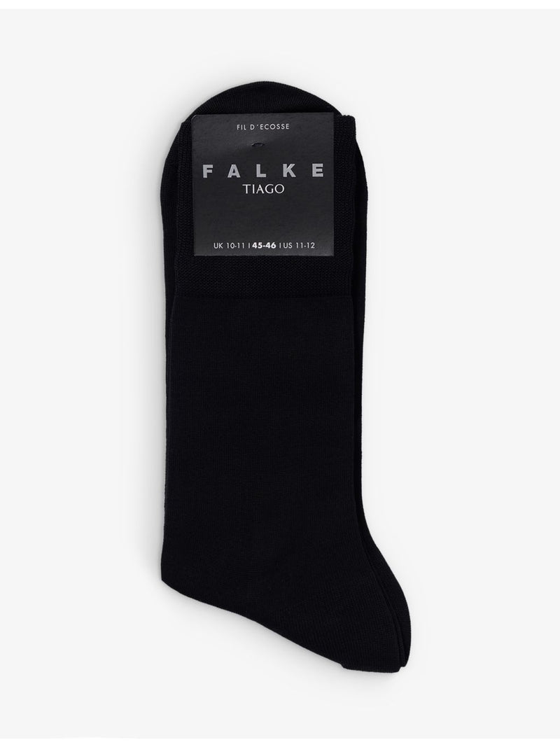 FALKE cotton-blend crew socks with ribbed edge, imported from the UK