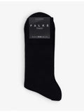 FALKE cotton-blend crew socks with ribbed edge, imported from the UK