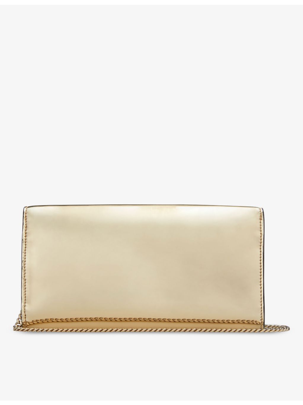 Jimmy Choo Emmie mirrored-fabric clutch, UK version