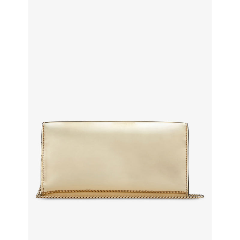 Jimmy Choo Emmie mirrored-fabric clutch, UK version