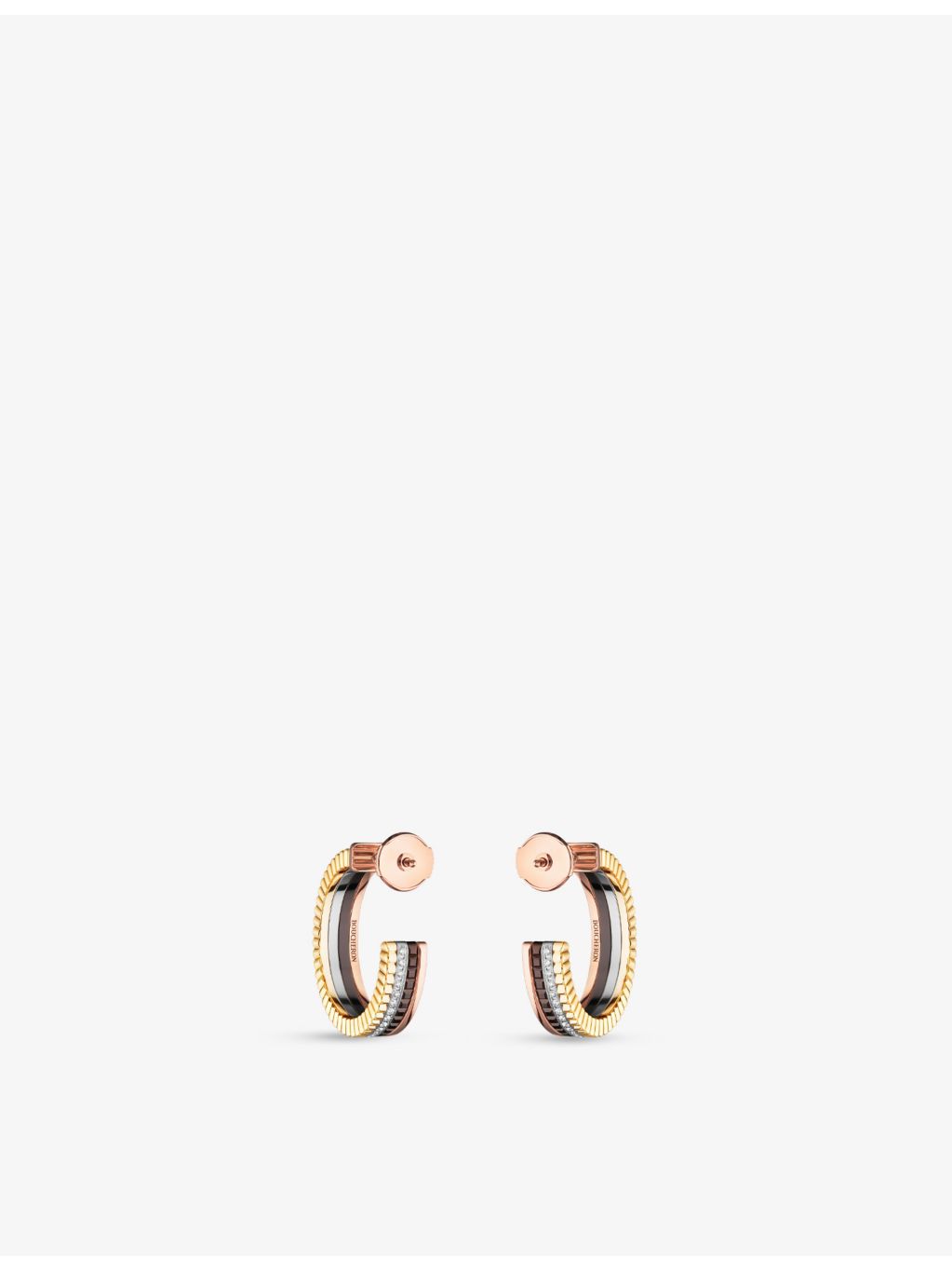 Boucheron Quatre Classique hoop earrings 18ct gold diamonds (British brand)
