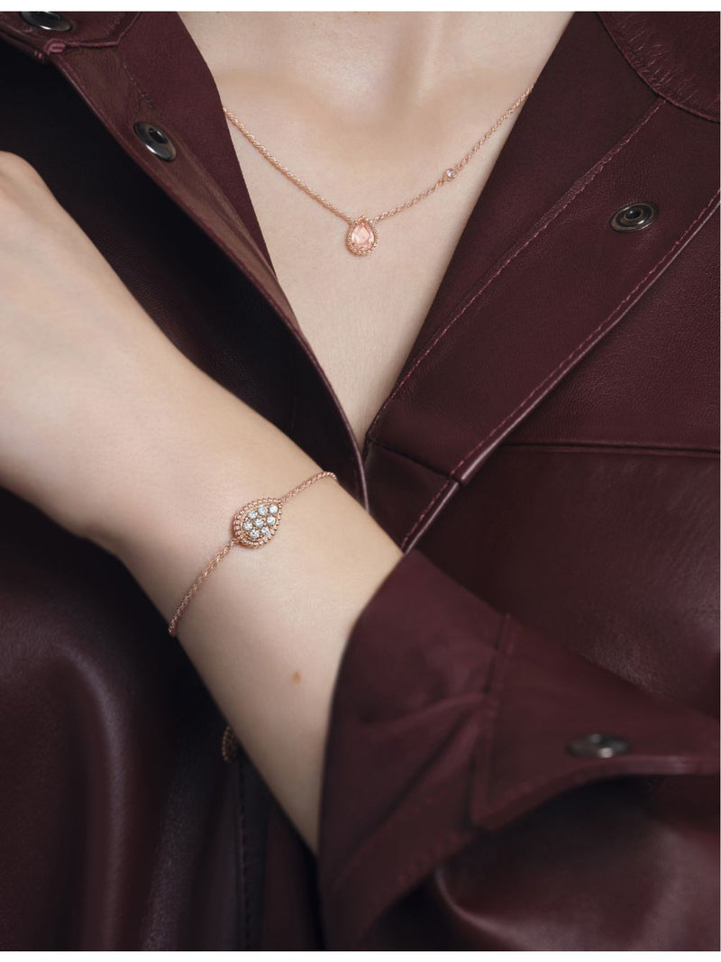 Boucheron Serpent Boheme extra-small rose-gold pendant with pink quartz diamond (British brand)