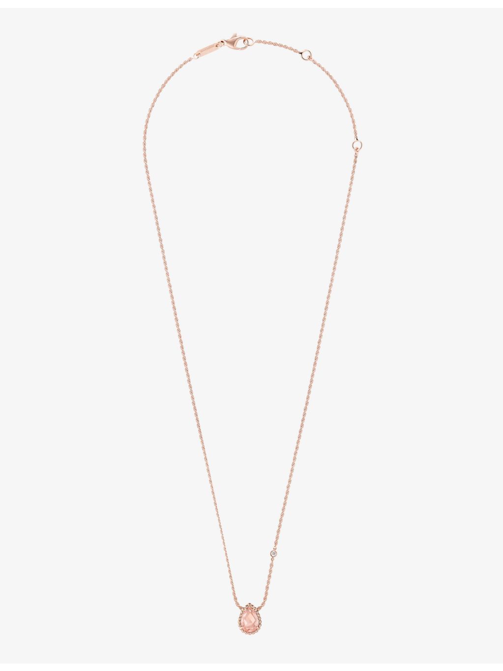 Boucheron Serpent Boheme extra-small rose-gold pendant with pink quartz diamond (British brand)