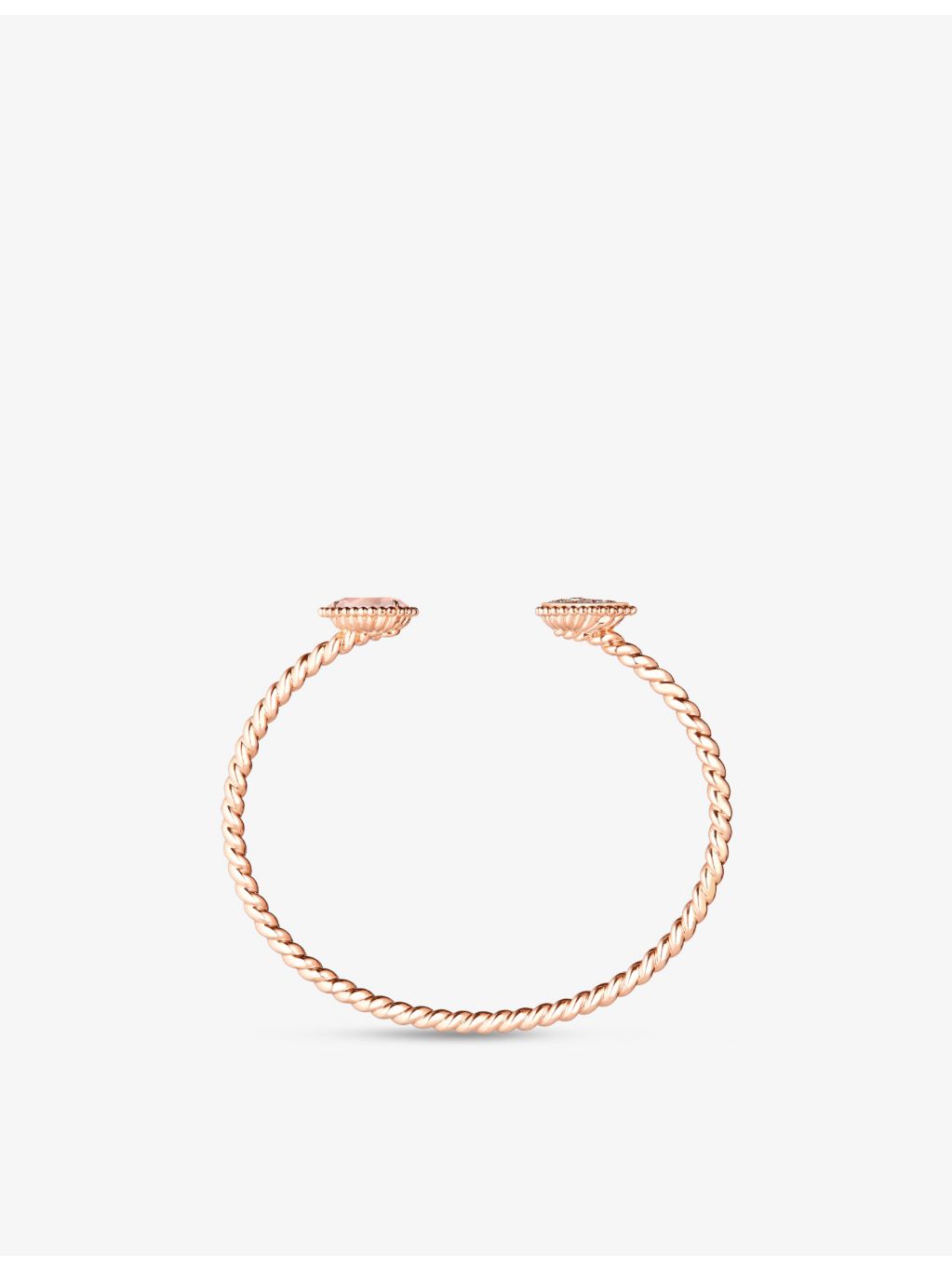 Boucheron 18ct rose gold 0.33ct diamond and pink quartz bracelet, UK version