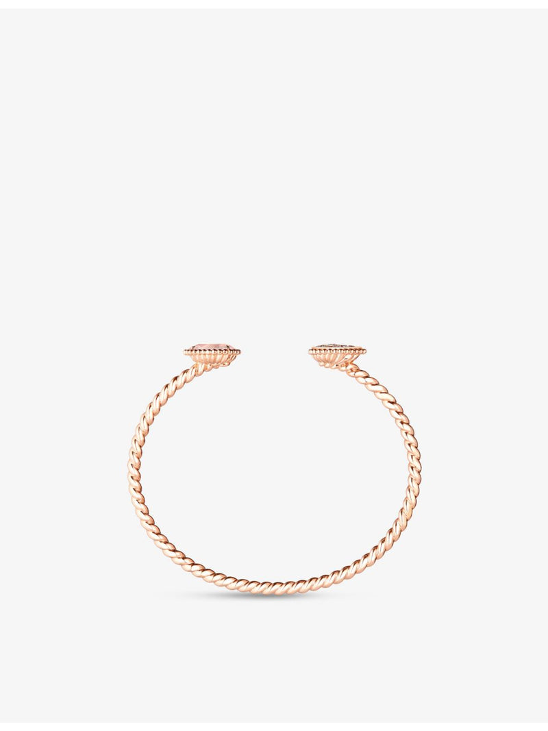 Boucheron 18ct rose gold 0.33ct diamond and pink quartz bracelet, UK version