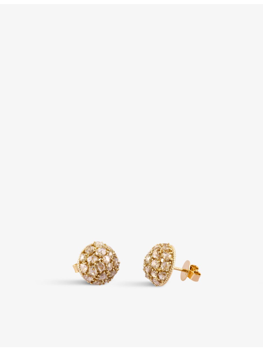 Ritika Ravi polki diamond earrings 3.29ct, 18ct yellow gold - British product