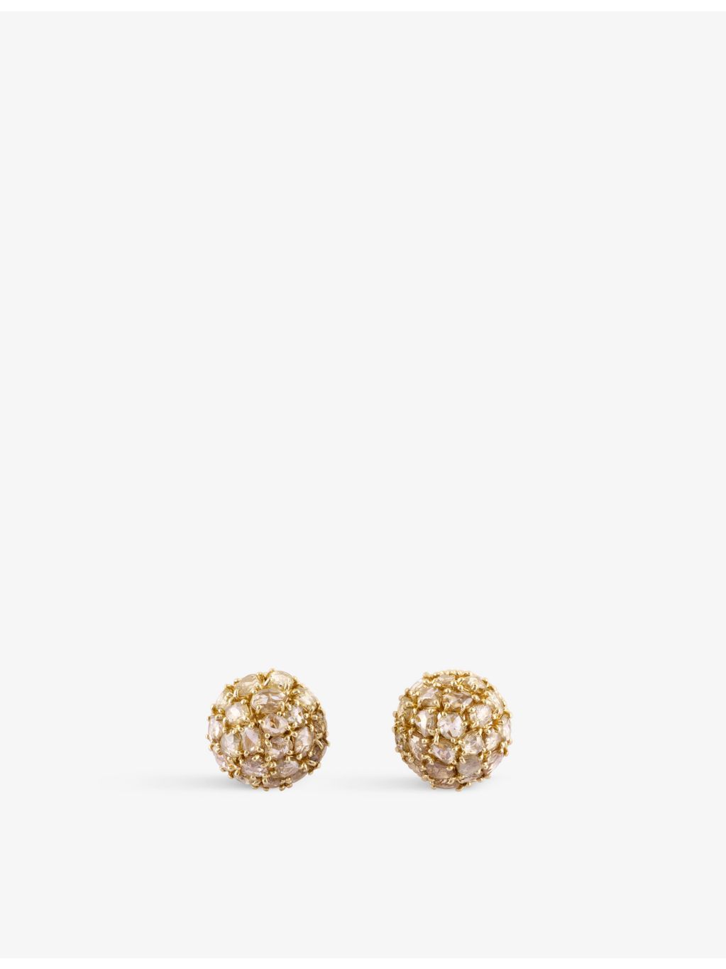 Ritika Ravi polki diamond earrings 3.29ct, 18ct yellow gold - British product