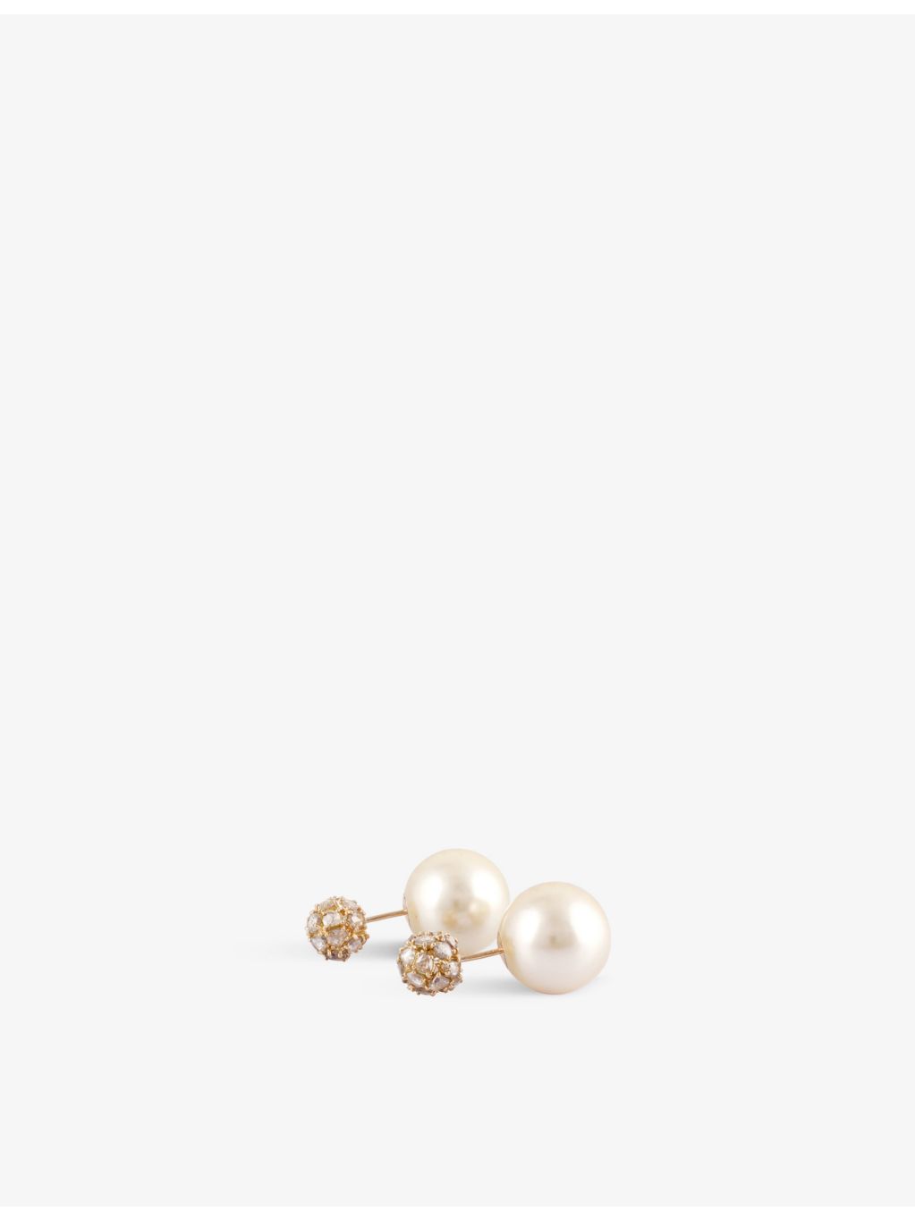Ritika Ravi 18ct gold polki diamond pearl earrings, UK version