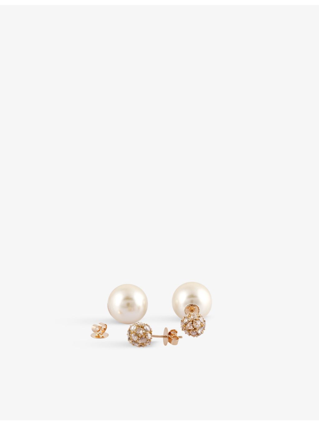 Ritika Ravi 18ct gold polki diamond pearl earrings, UK version