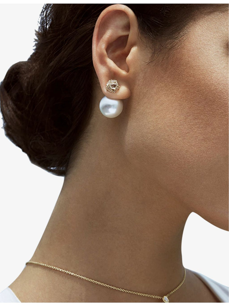 Ritika Ravi 18ct gold polki diamond pearl earrings, UK version