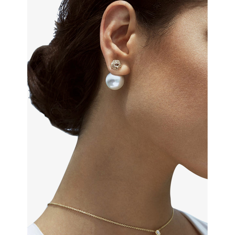 Ritika Ravi 18ct gold polki diamond pearl earrings, UK version