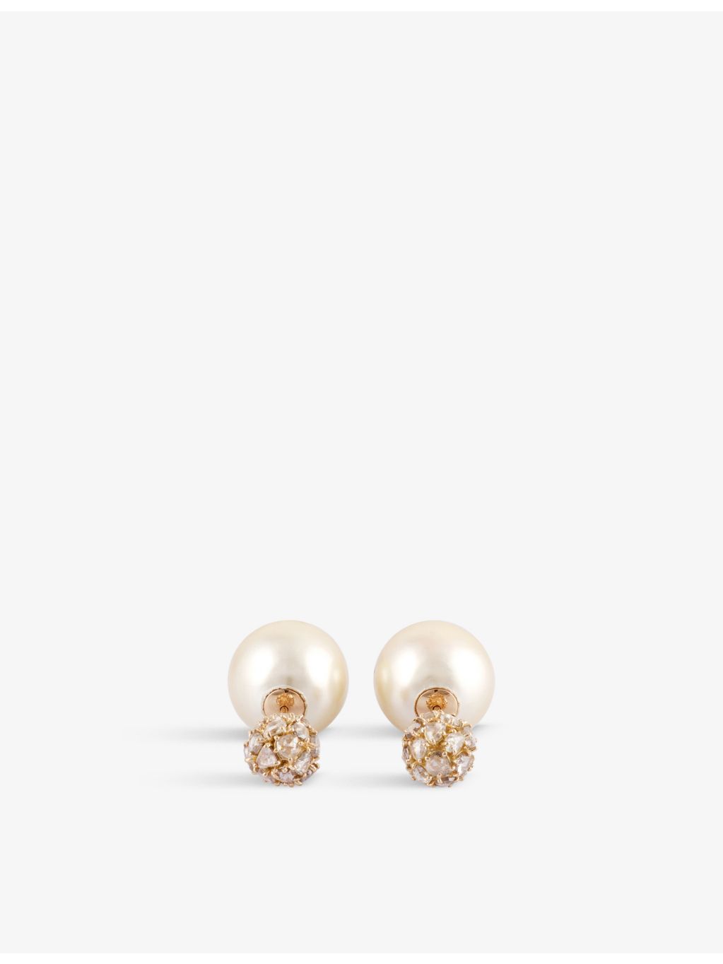 Ritika Ravi 18ct gold polki diamond pearl earrings, UK version