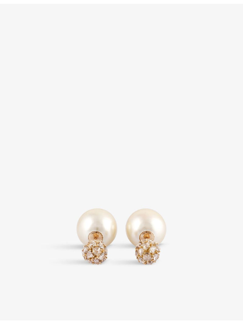 Ritika Ravi 18ct gold polki diamond pearl earrings, UK version