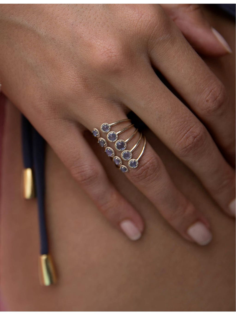 Ritika Ravi 18ct gold rose-cut sapphire ring, UK version