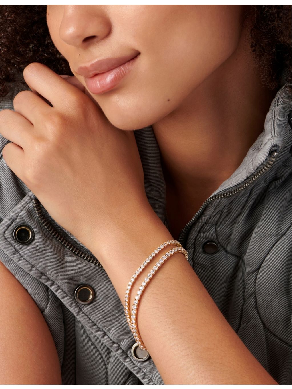 CARAT London yellow-gold vermeil tennis bracelet with cubic zirconia, UK version