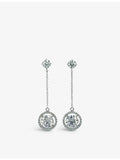 CARAT London sterling silver drop earrings, cubic zirconia, 4cm - British product
