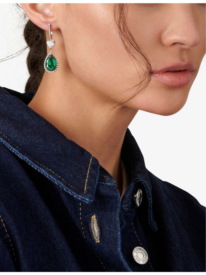 CARAT London sterling silver cubic zirconia drop earrings - British product