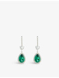 CARAT London sterling silver cubic zirconia drop earrings - British product