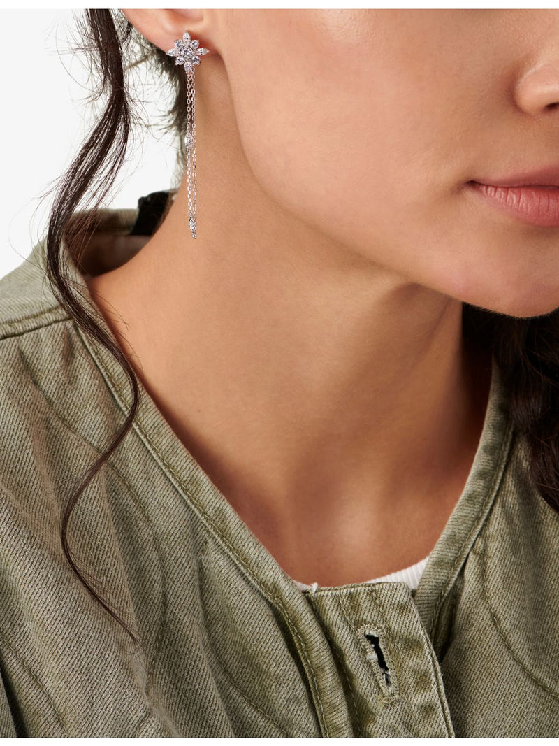 CARAT London Camelia cubic zirconia drop earrings 5cm, imported from the UK