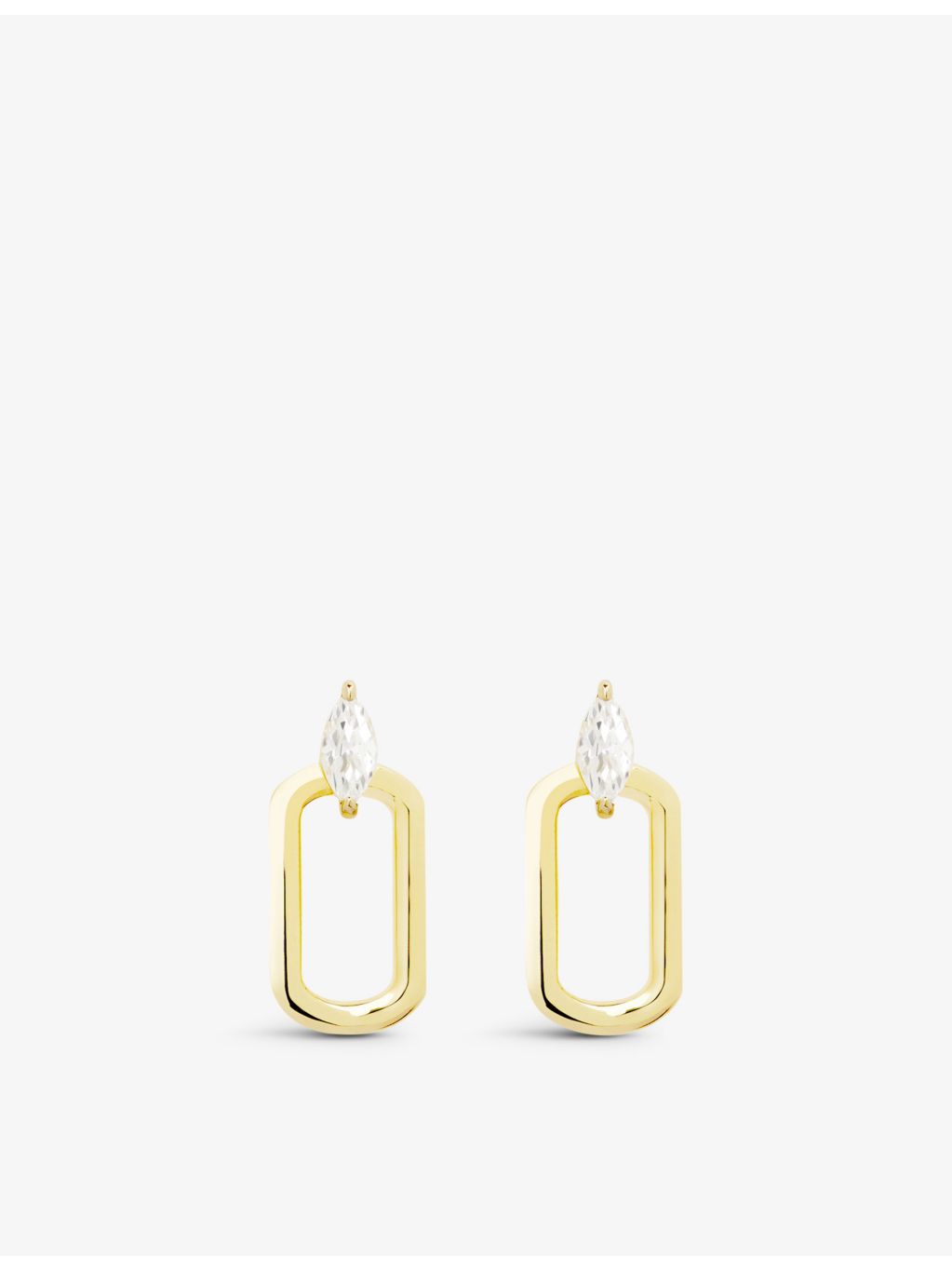 CARAT London yellow-gold vermeil hoop earrings cubic zirconia, imported from the UK