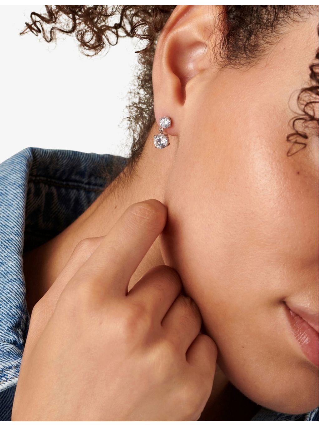 CARAT London drop earrings 9ct white gold 3.00ct, imported from the UK