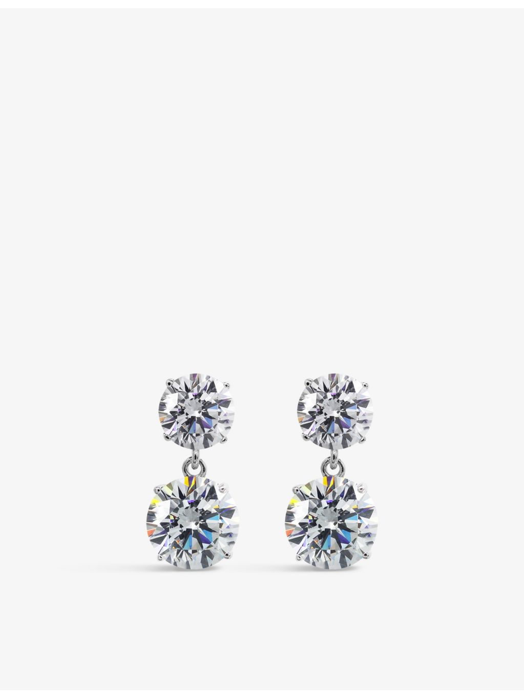 CARAT London drop earrings 9ct white gold 3.00ct, imported from the UK