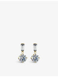 CARAT London Athena 9ct gold drop earrings, cubic zirconia (British brand)