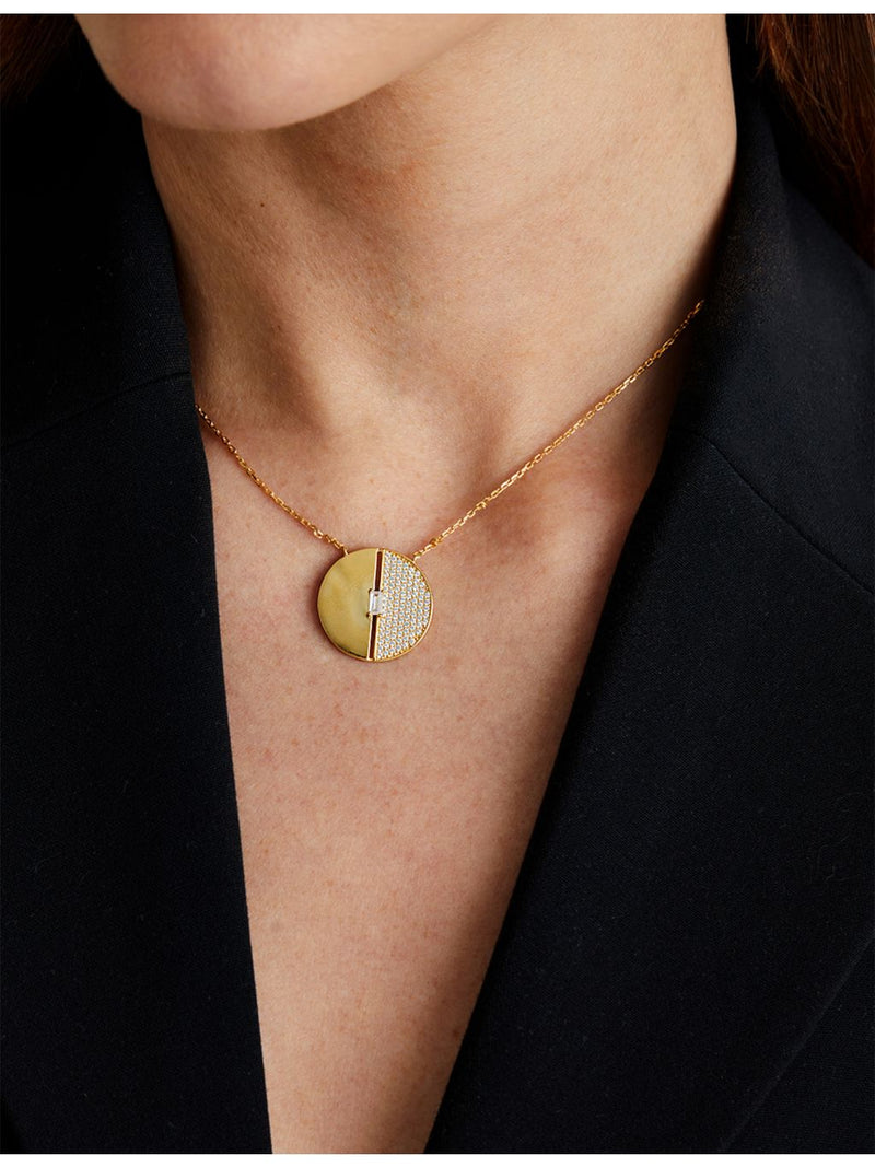 CARAT London vermeil pendant necklace with cubic zirconia, 40cm (British brand)