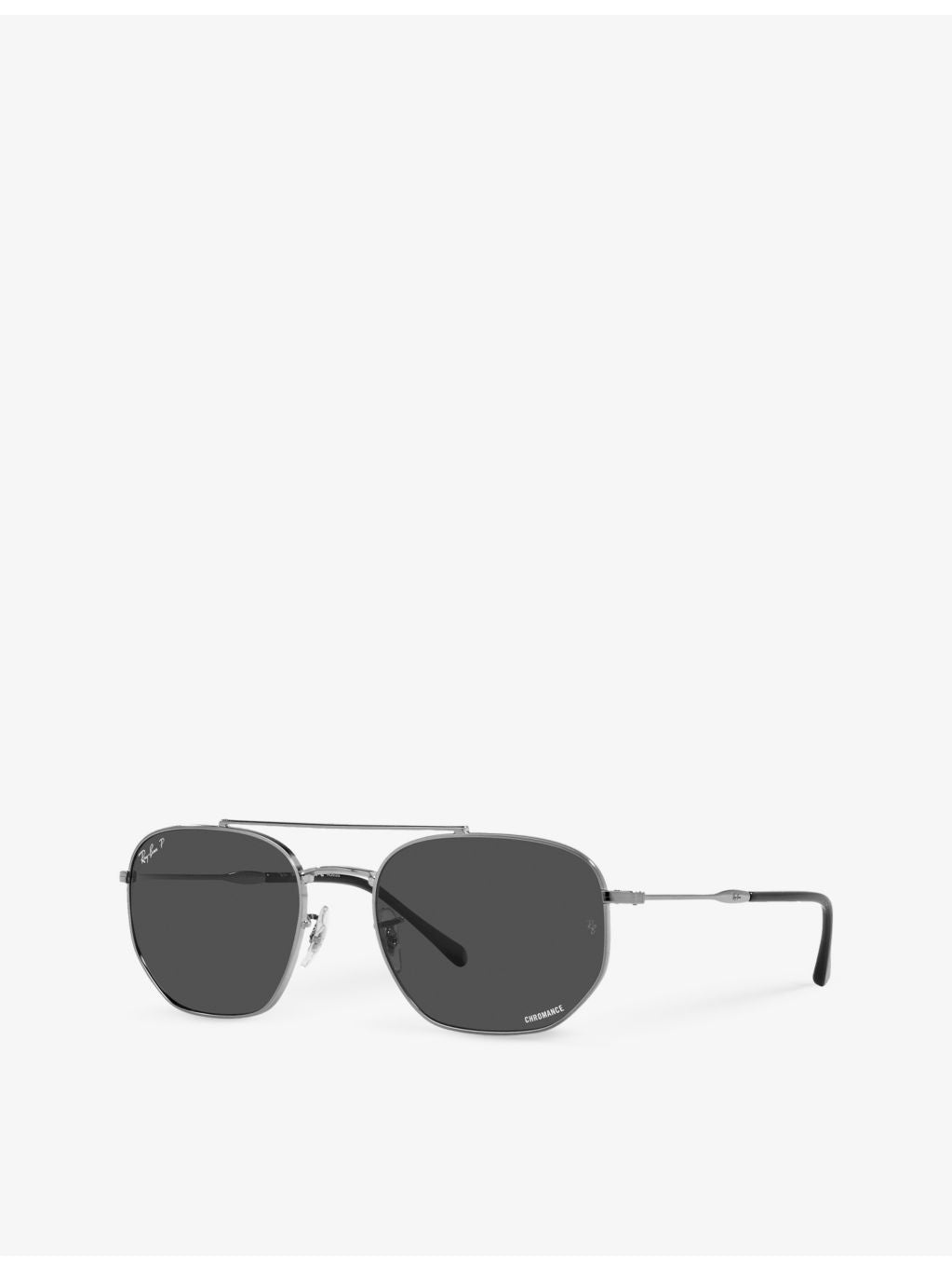 Ray-Ban RB3707 gunmetal sunglasses with irregular frame (British brand)