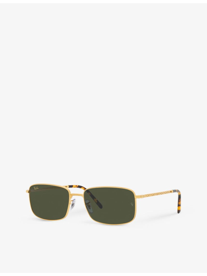 Ray-Ban RB3717 rectangular gold metal sunglasses, UK version