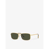 Ray-Ban RB3717 rectangular gold metal sunglasses, UK version