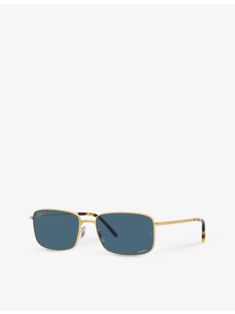 Ray-Ban RB3717 rectangle metal sunglasses, imported from the UK