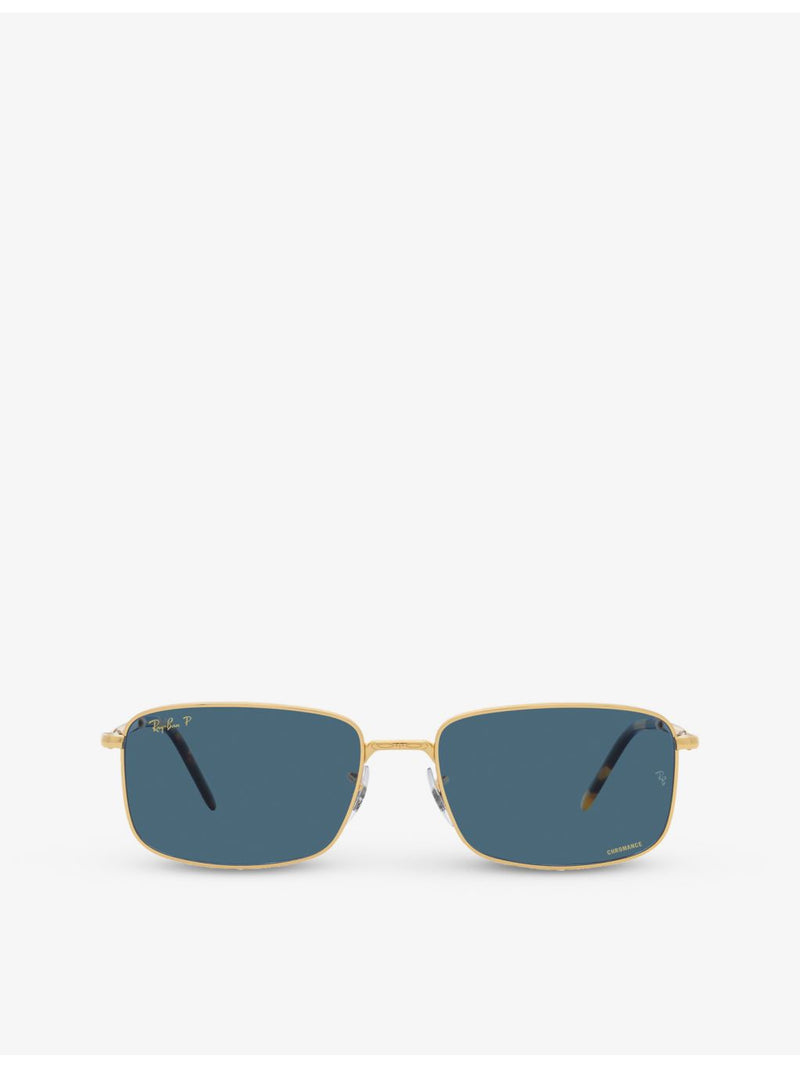 Ray-Ban RB3717 rectangle metal sunglasses, imported from the UK