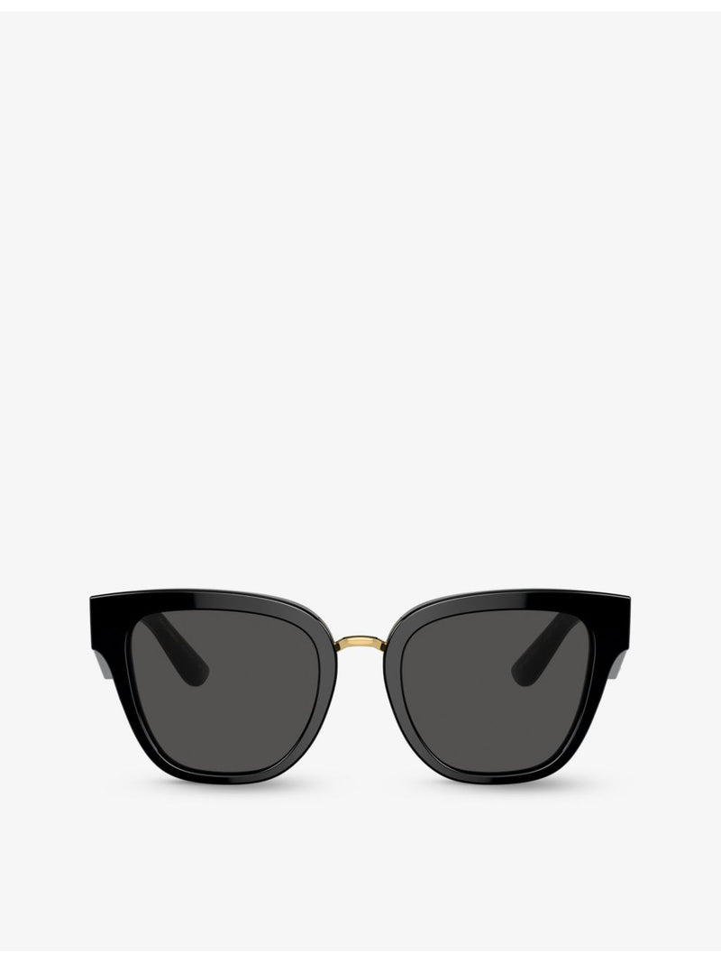 Dolce & Gabbana DG4437 butterfly-frame acetate sunglasses, imported from the UK
