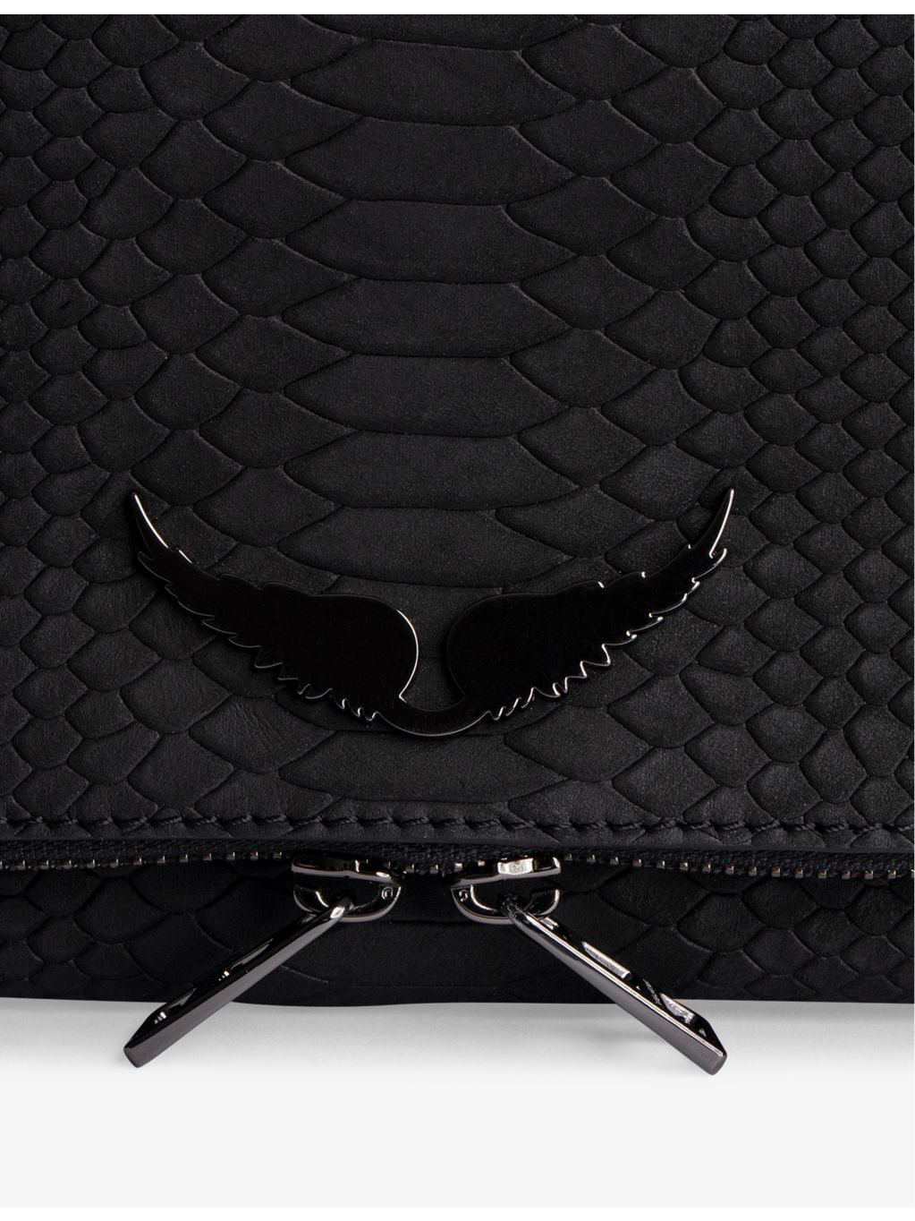 Zadig & Voltaire python-embossed leather clutch - British product