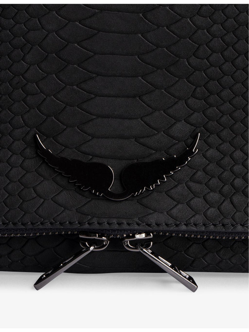 Zadig & Voltaire python-embossed leather clutch - British product