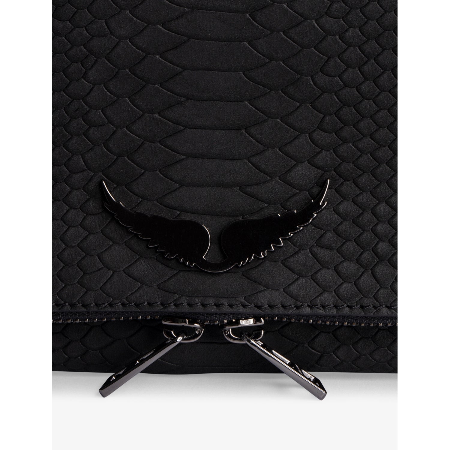 Zadig & Voltaire python-embossed leather clutch - British product
